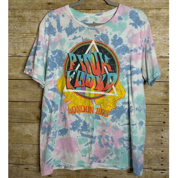 PINK FLOYD TIE DYE CREWNECK GRAPHIC TEE UNISEX SIZE LARGE - Picture 1 of 2